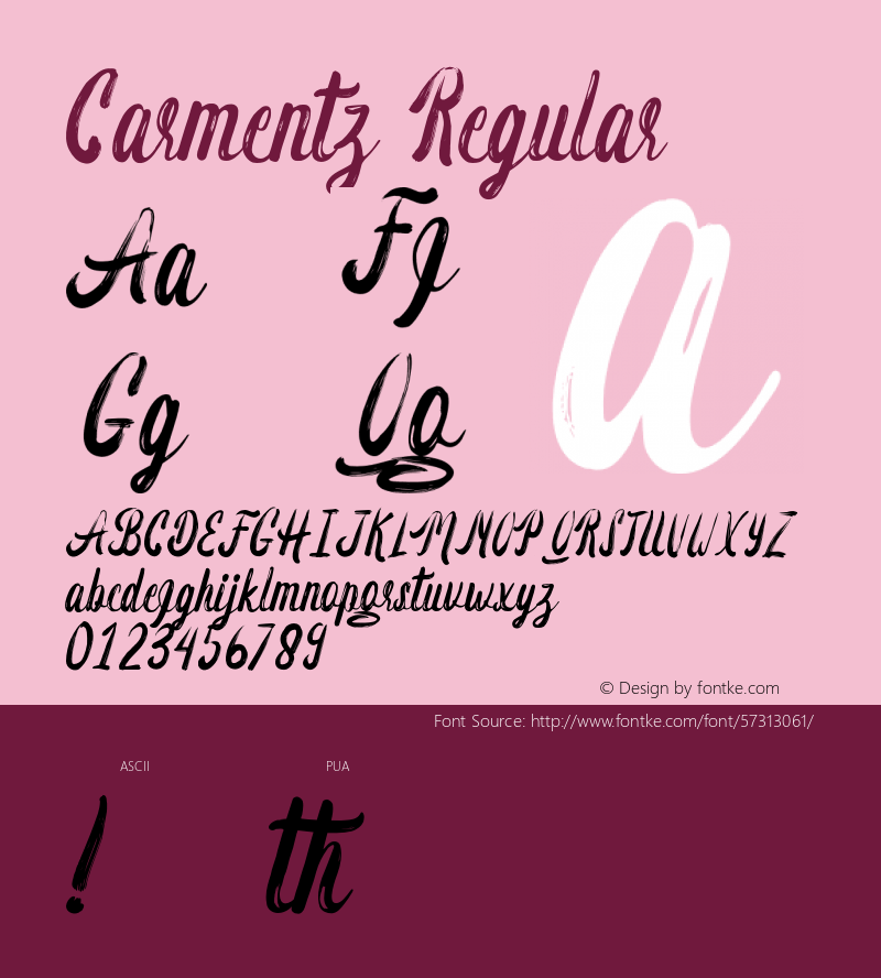 Carmentz Version 001.000 Font Sample