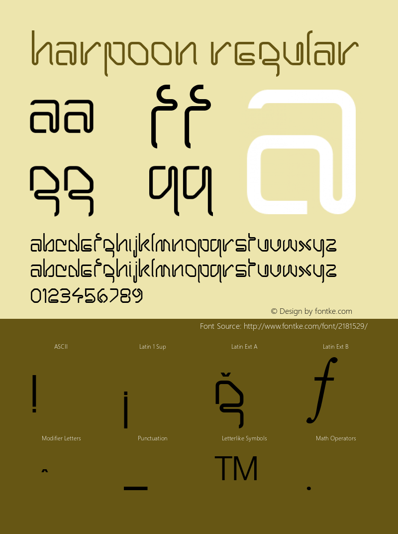 Harpoon Regular 1.0 Wed Aug 30 15:08:15 1995 Font Sample