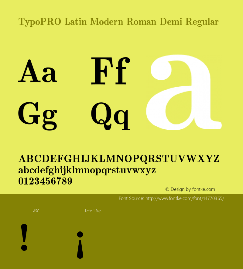 TypoPRO Latin Modern Roman Demi Regular Version 2.004;PS 2.004;hotconv 1.0.49;makeotf.lib2.0.14853 Font Sample