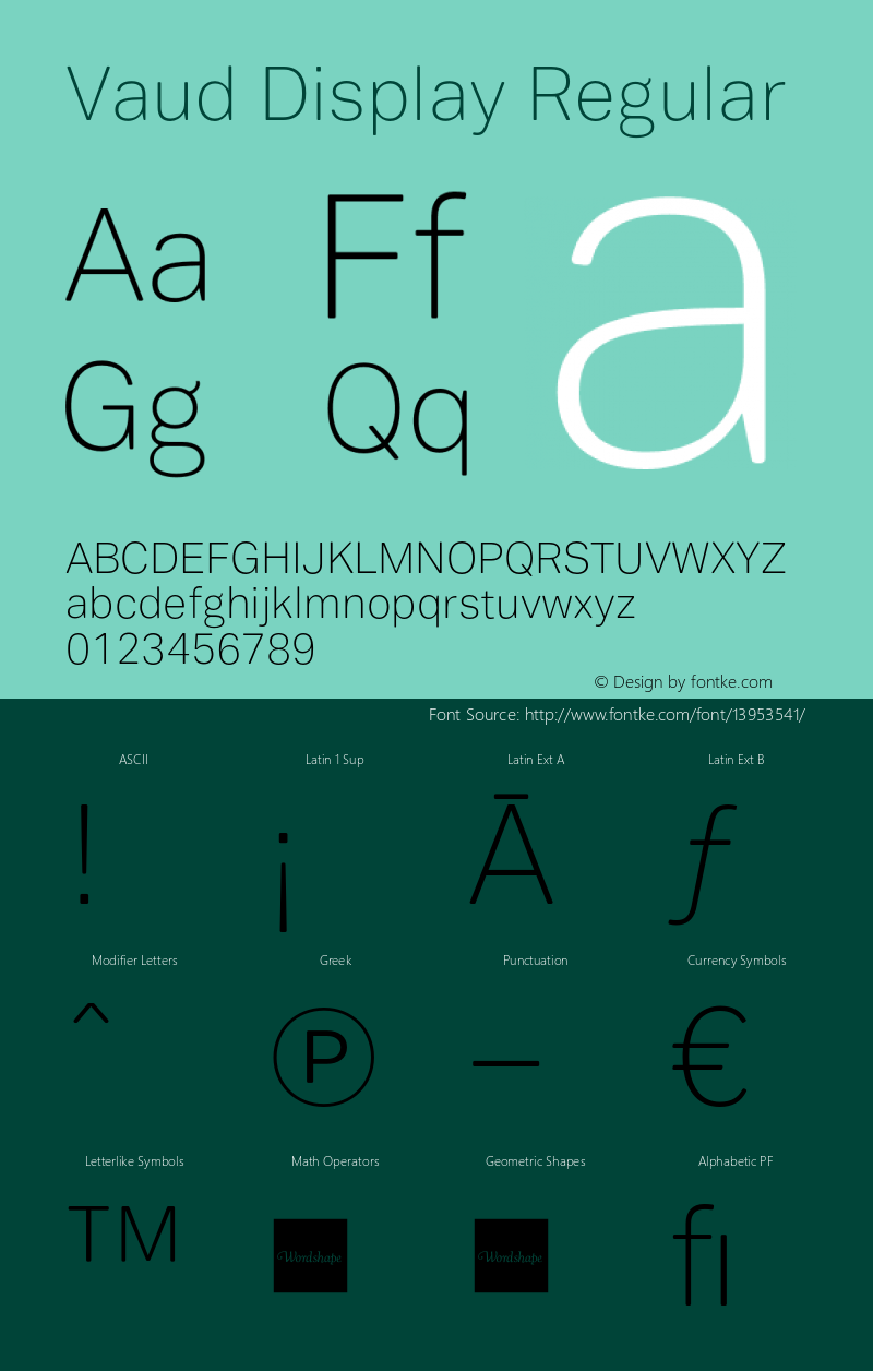 Vaud Display Regular Version 1.000;PS 001.000;hotconv 1.0.38 Font Sample