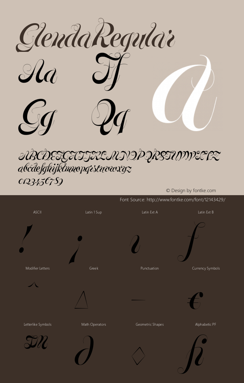 GlendaRegular ☞ Version 1.000;com.myfonts.hubertjocham.glenda.regular.wfkit2.3hTP Font Sample