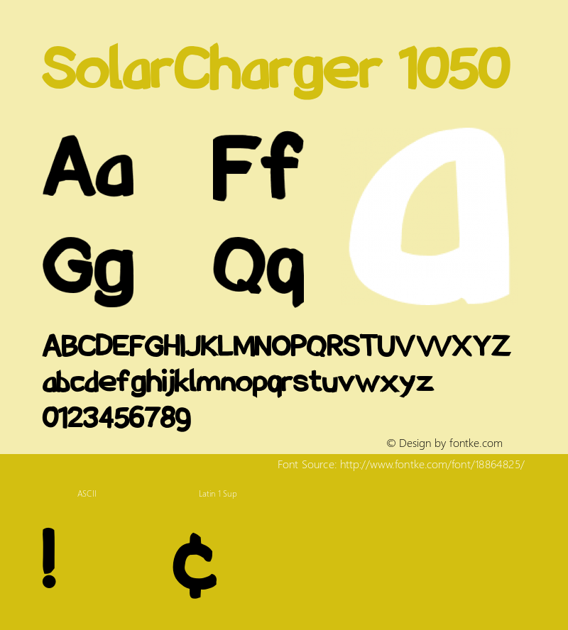SolarCharger 1050 Version 1.100 Font Sample