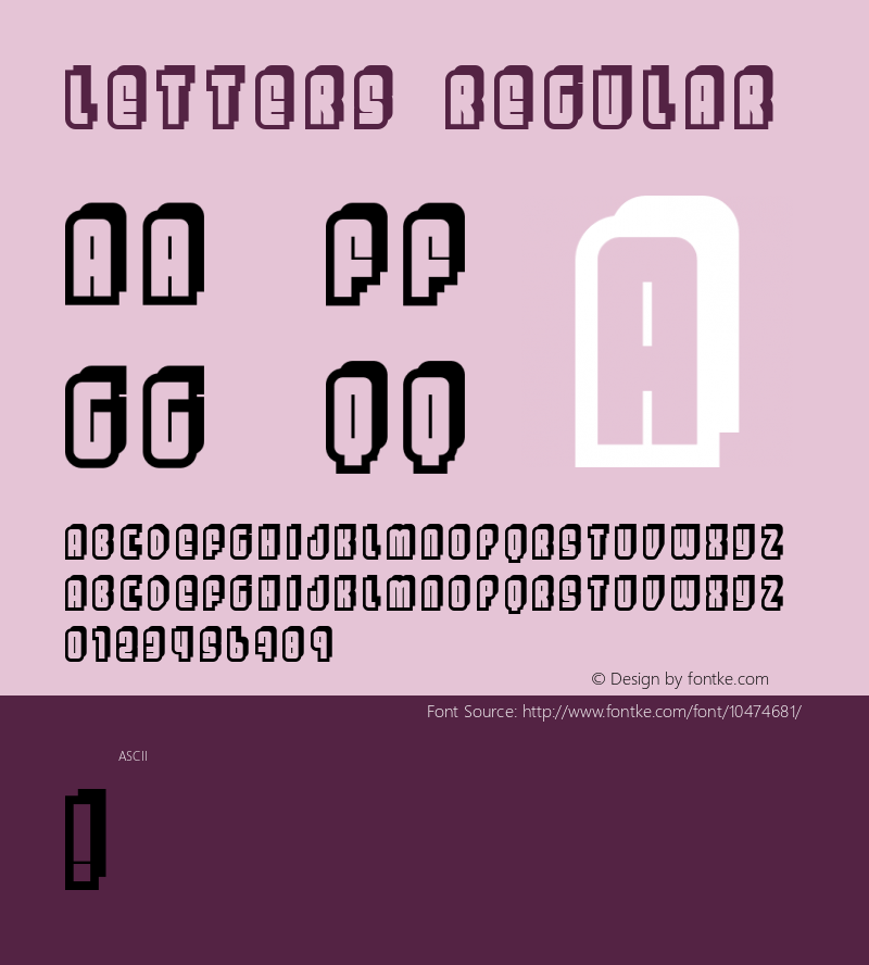 Letters Regular FENOTYPEFACES 2002 -Emil Bertell Font Sample