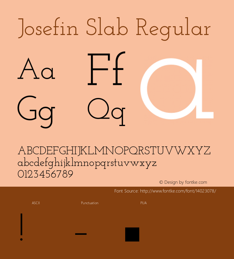 Josefin Slab Regular Version 1.0 Font Sample