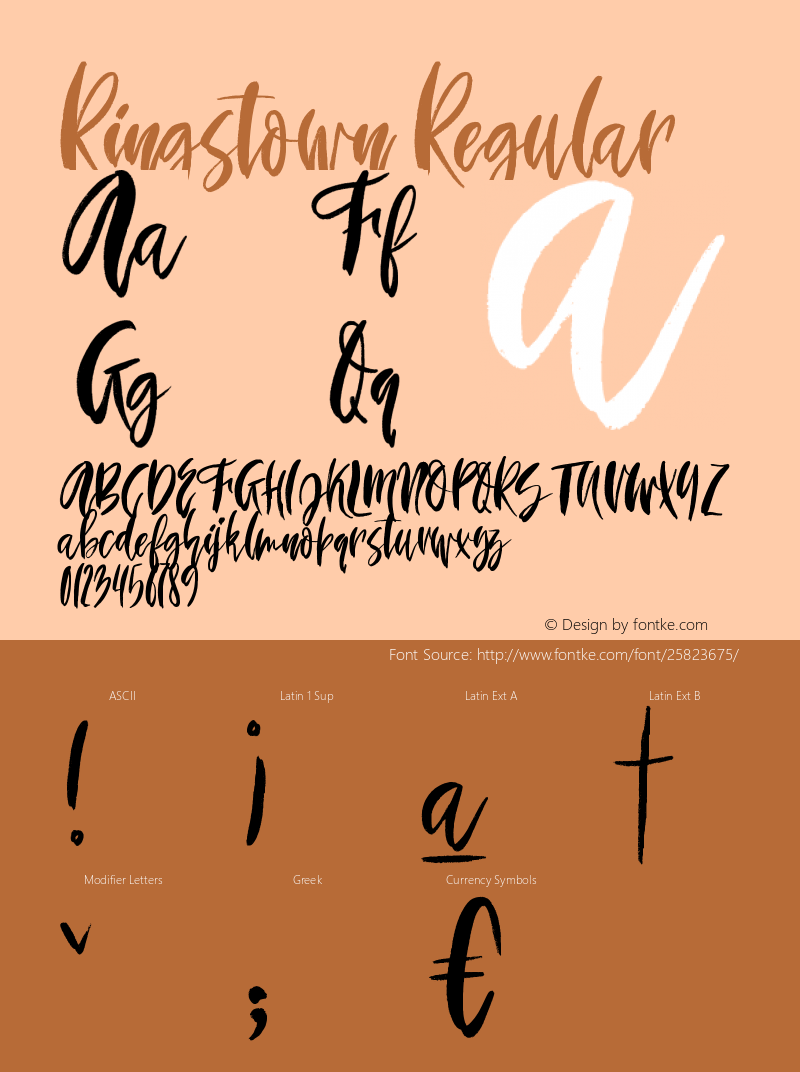 Ringstown Version 1.00 April 3, 2018, initial release Font Sample