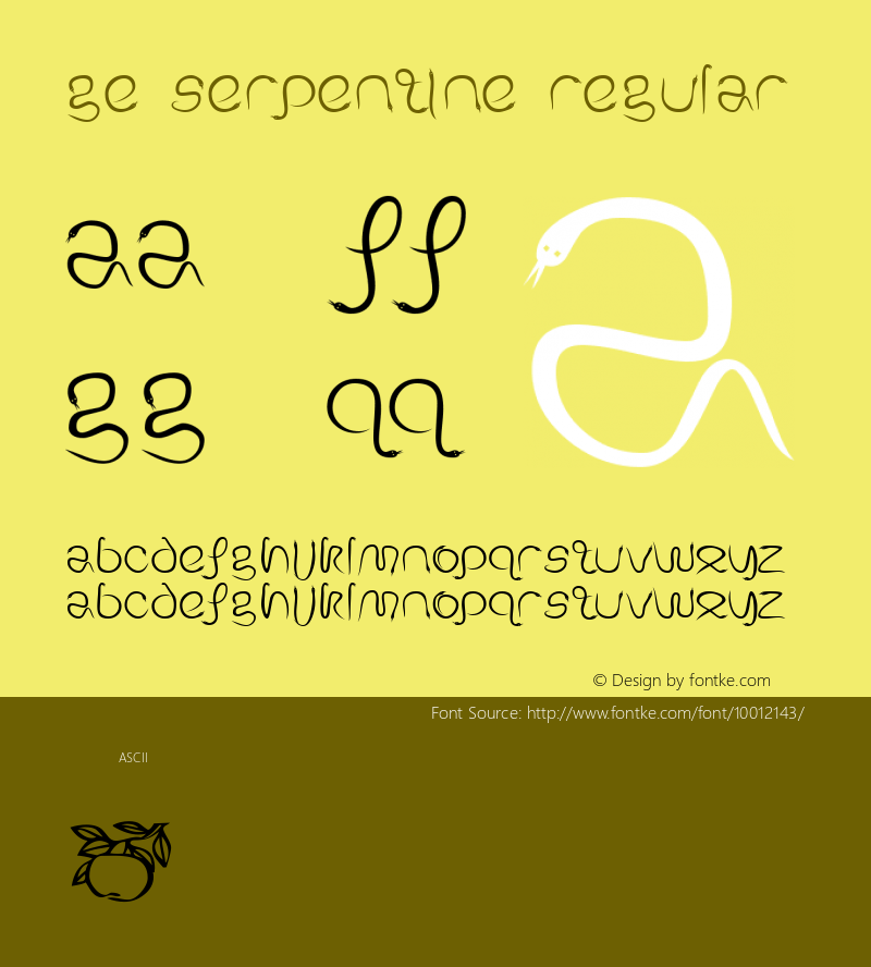 GE Serpentine Regular 1.0 Font Sample