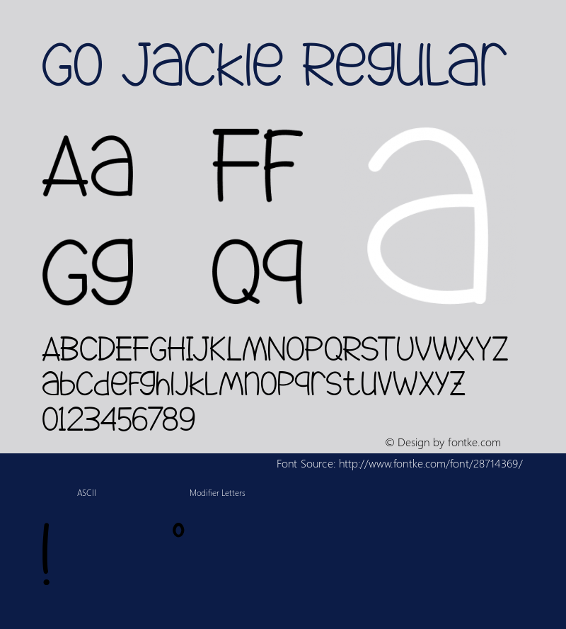 Go Jackie Version 1.000 Font Sample