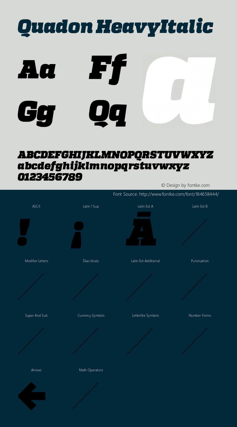 Quadon HeavyItalic Version 1.001;PS 001.001;hotconv 1.0.70;makeotf.lib2.5.58329图片样张