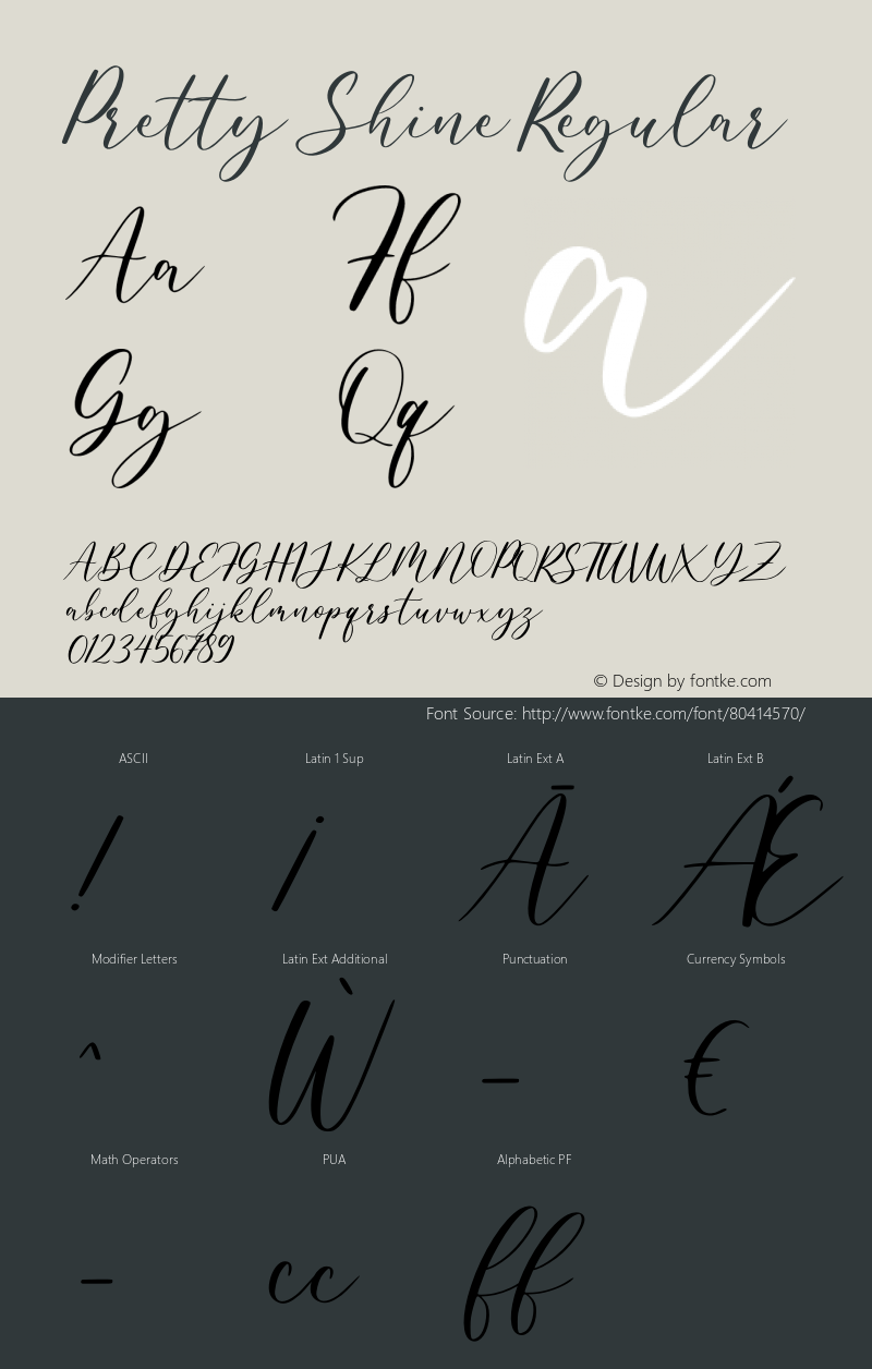 Pretty Shine Version 1.00;October 14, 2020;FontCreator 12.0.0.2567 64-bit Font Sample