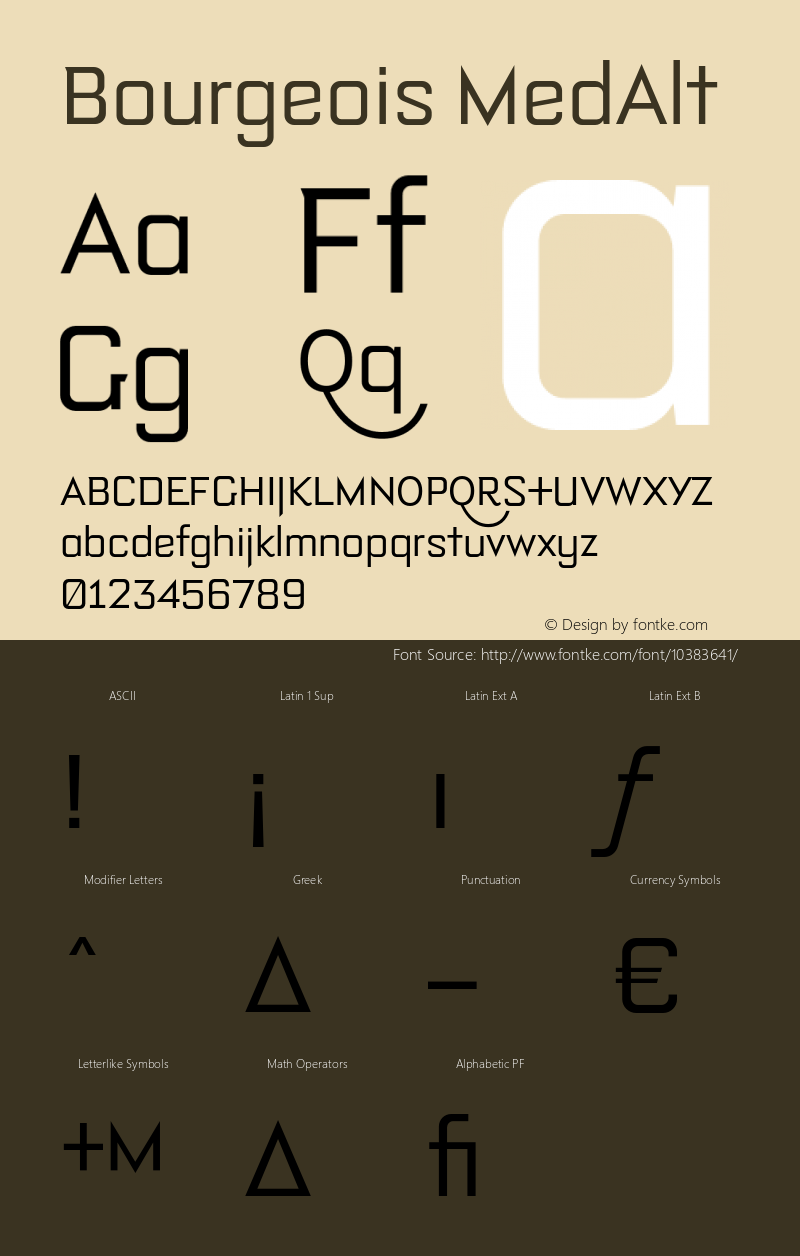 Bourgeois MedAlt 001.000 Font Sample