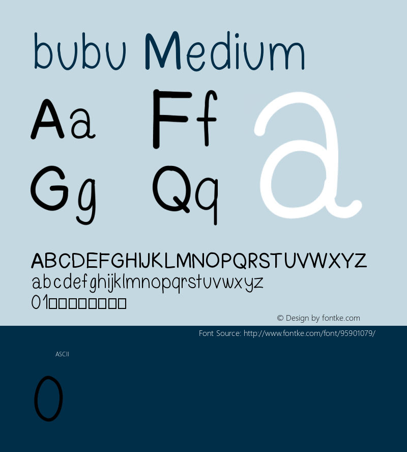 bubu Version 001.000 Font Sample