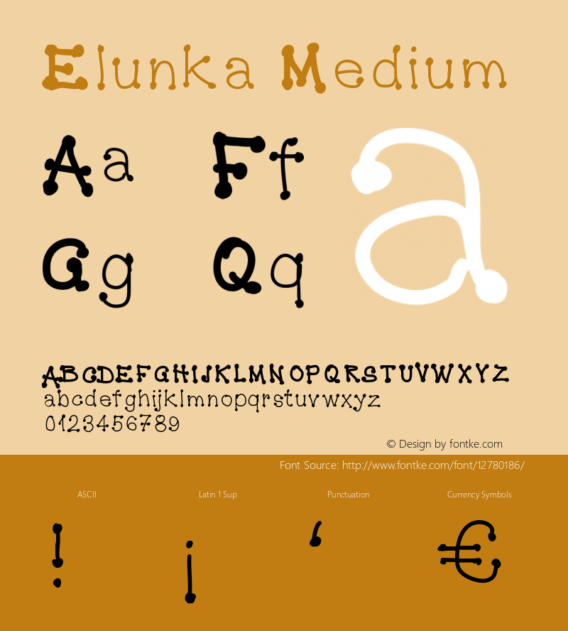 Elunka Medium Version 001.000 Font Sample