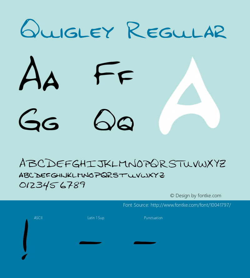 Quigley Regular Altsys Metamorphosis:3/14/95 Font Sample