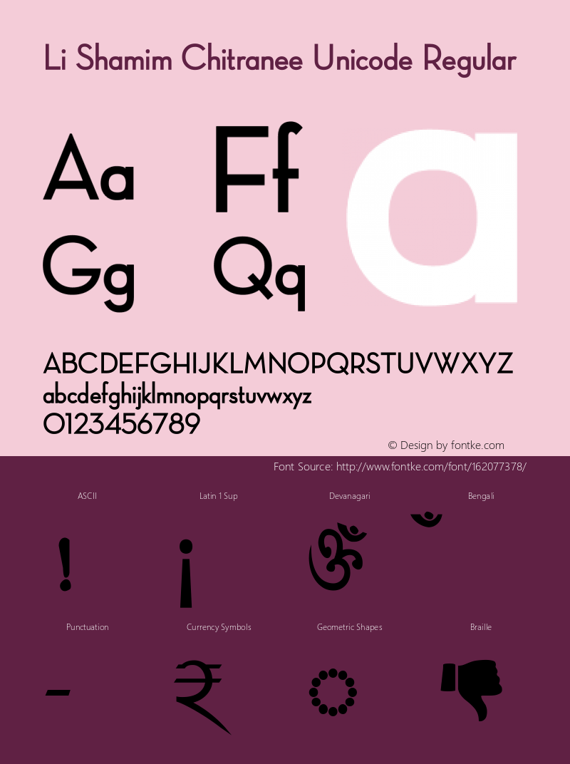 Li Shamim Chitranee Unicode 1.00 | Designed by Md. Shamim Hossain | Build by Niladri Shekhar Bala Font Sample