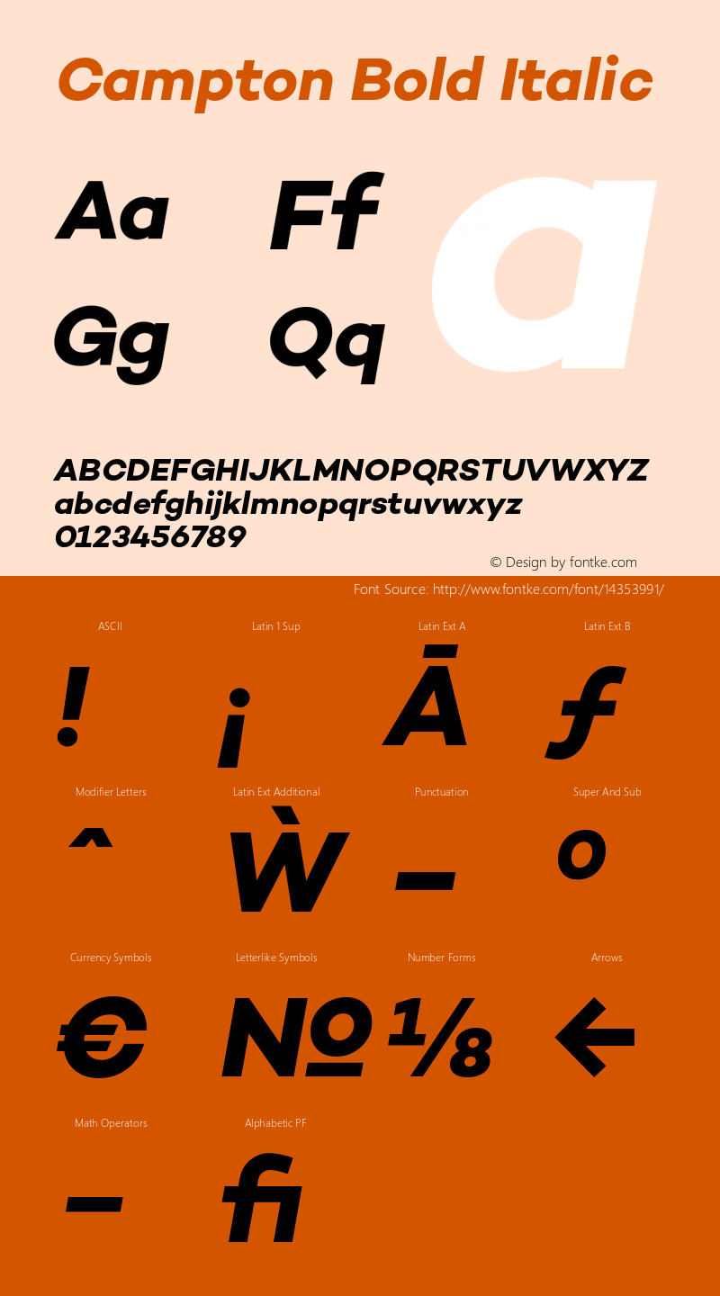 Campton Bold Italic Version 1.000;PS 001.001;hotconv 1.0.56 Font Sample