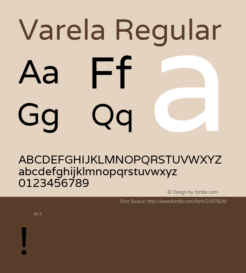 Varela Version 1.0 Font Sample