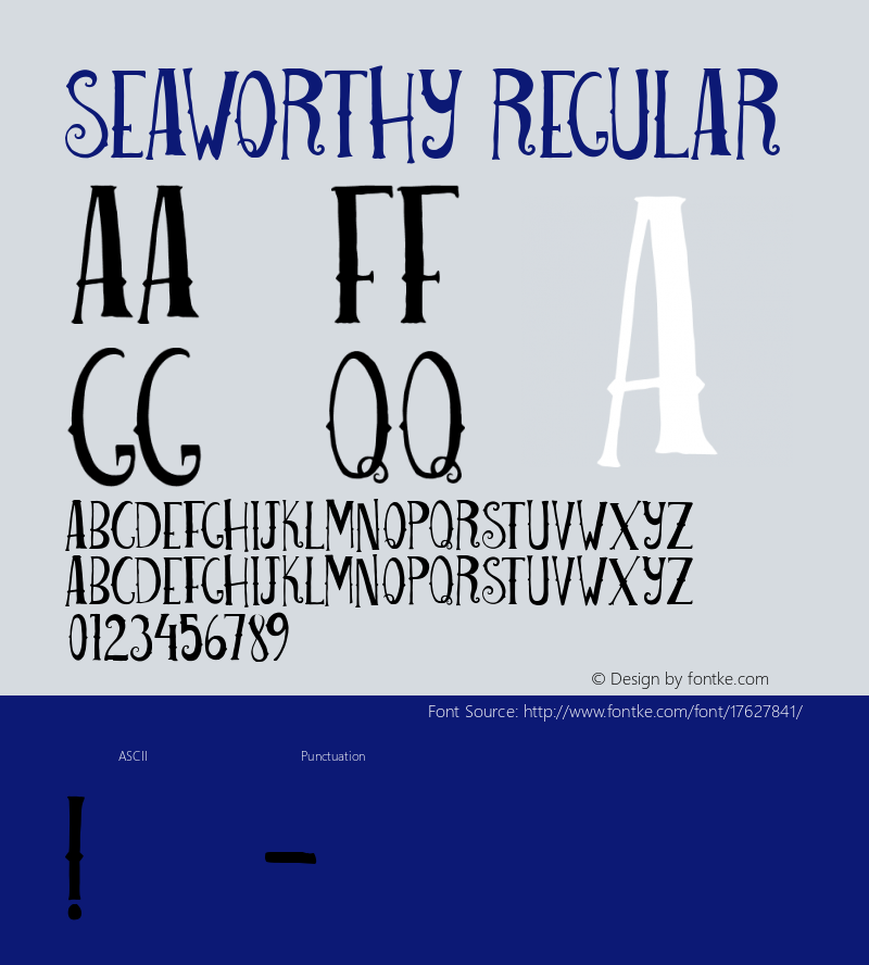 Seaworthy Regular Version 1.00 2014 Font Sample