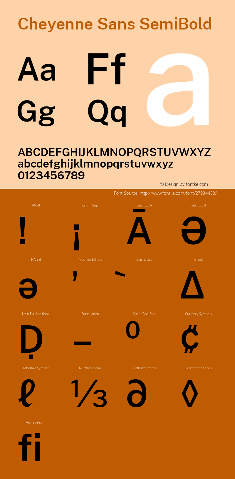 Cheyenne Sans SemiBold Version 1.000; ttfautohint (v1.8.2) Font Sample