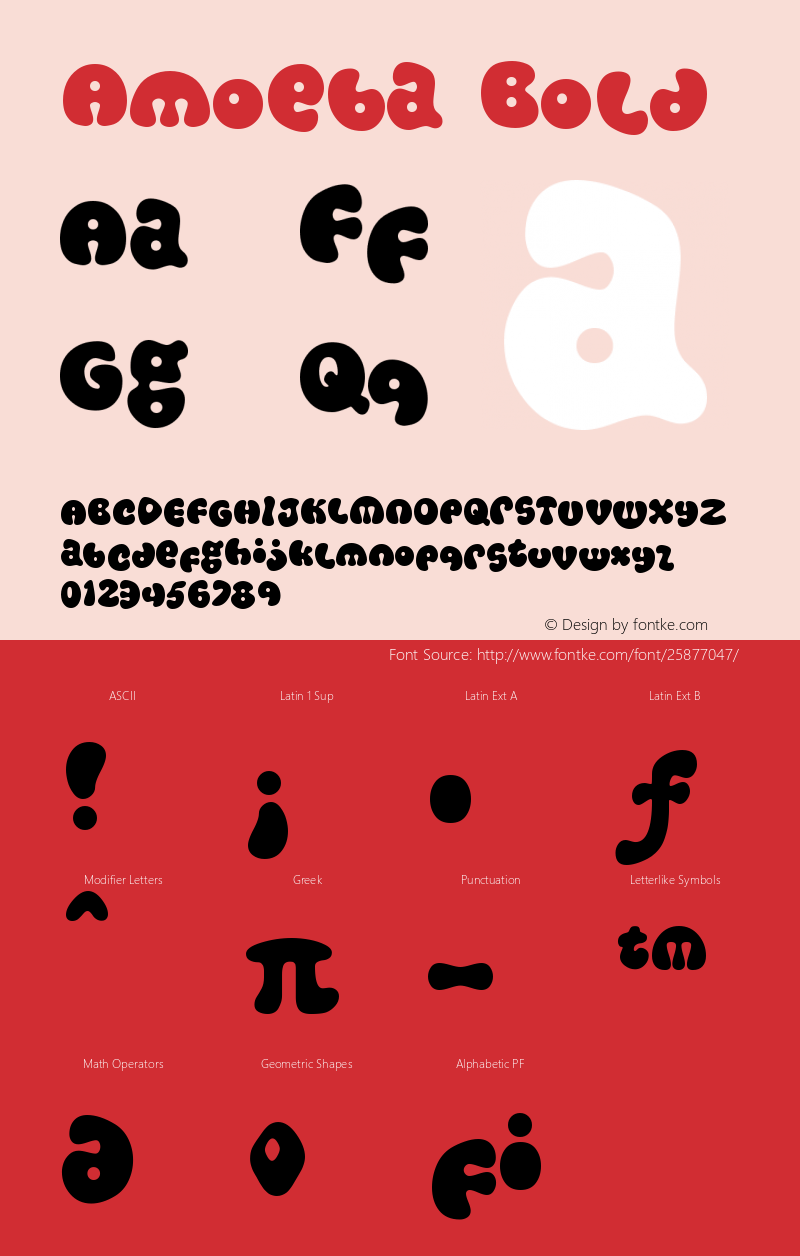 Amoeba-Bold Version 001.000 Font Sample