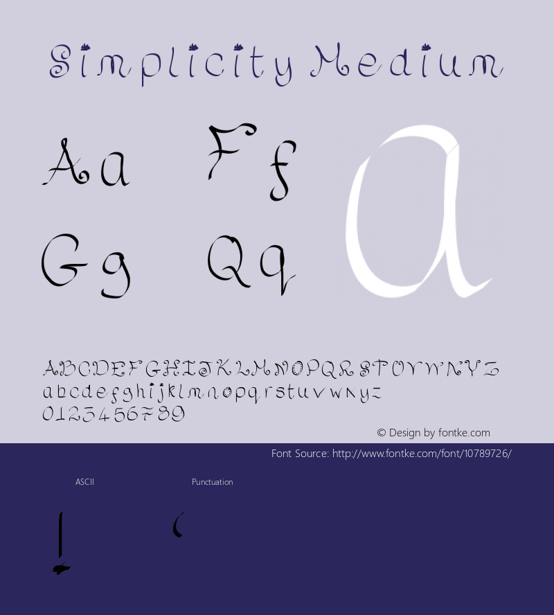 Simplicity Medium Version 001.000 Font Sample