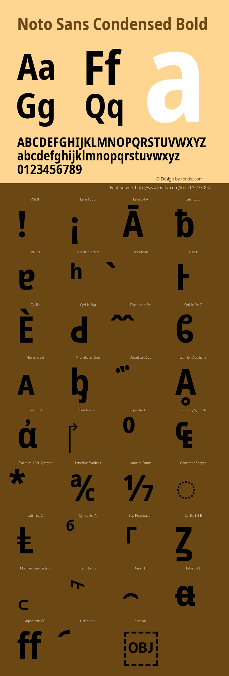 Noto Sans Condensed Bold Version 2.001; ttfautohint (v1.8.2)图片样张