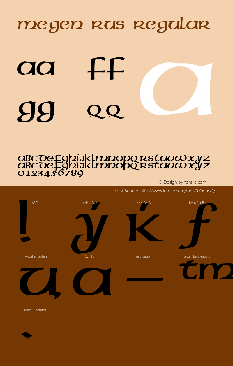 Megen Rus Regular 001.001 Font Sample