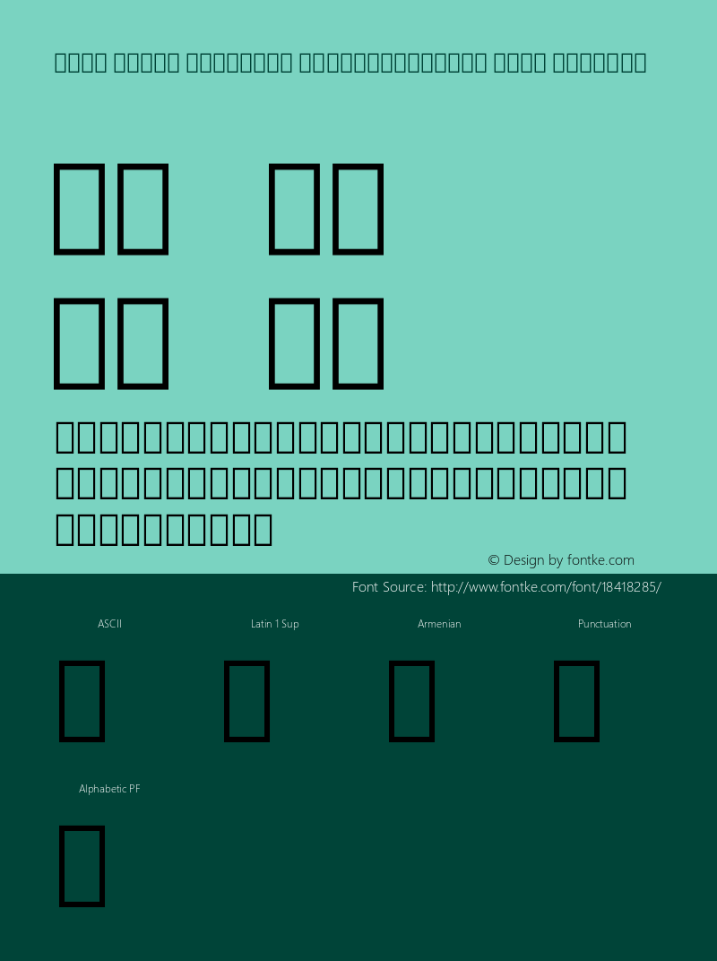 Noto Serif Armenian ExtraCondensed Thin Regular Version 1.901 Font Sample