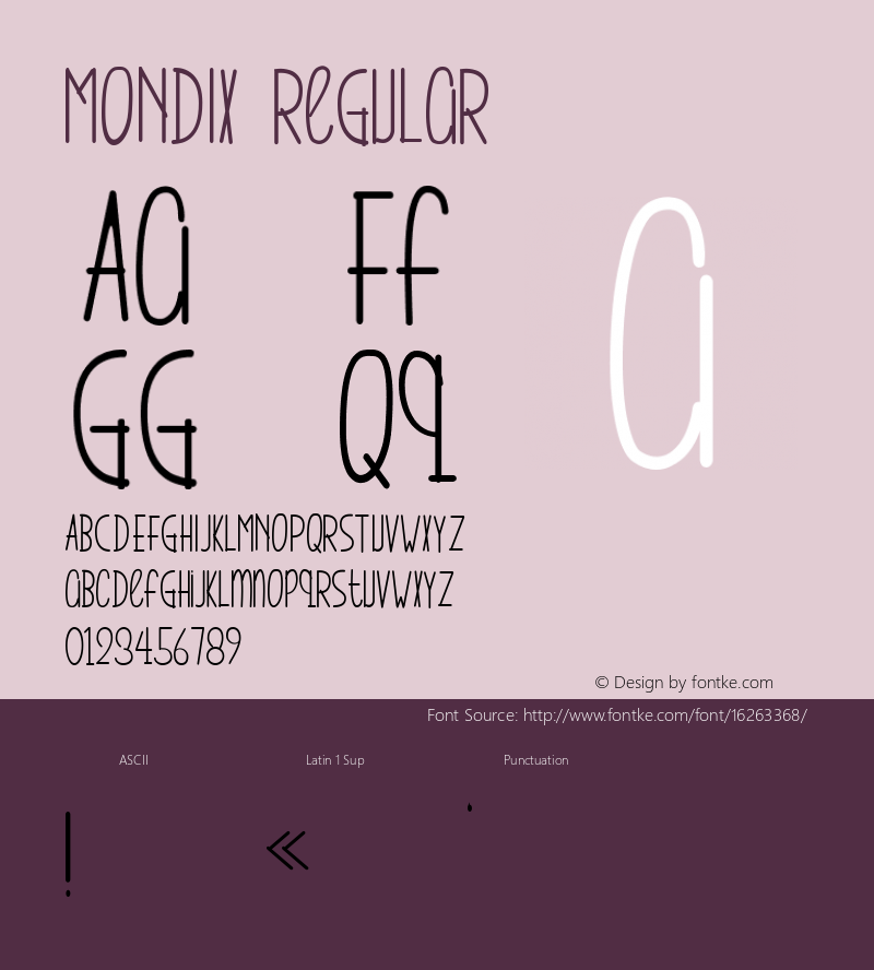 MONDIX Regular Unknown Font Sample
