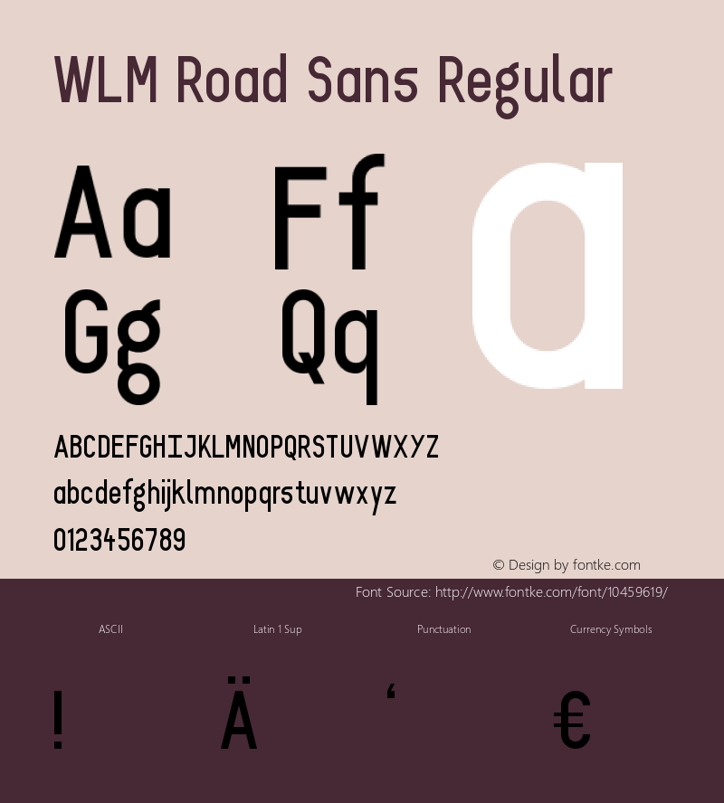 WLM Road Sans Regular Version 1.0 Font Sample