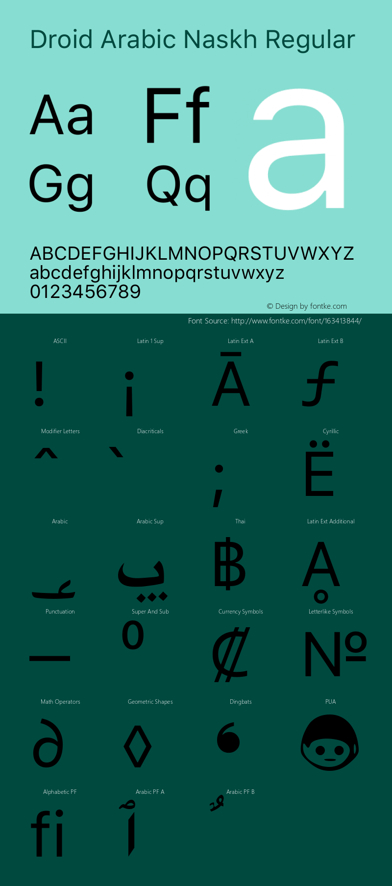 Droid Arabic Naskh Version 1.00 Font Sample