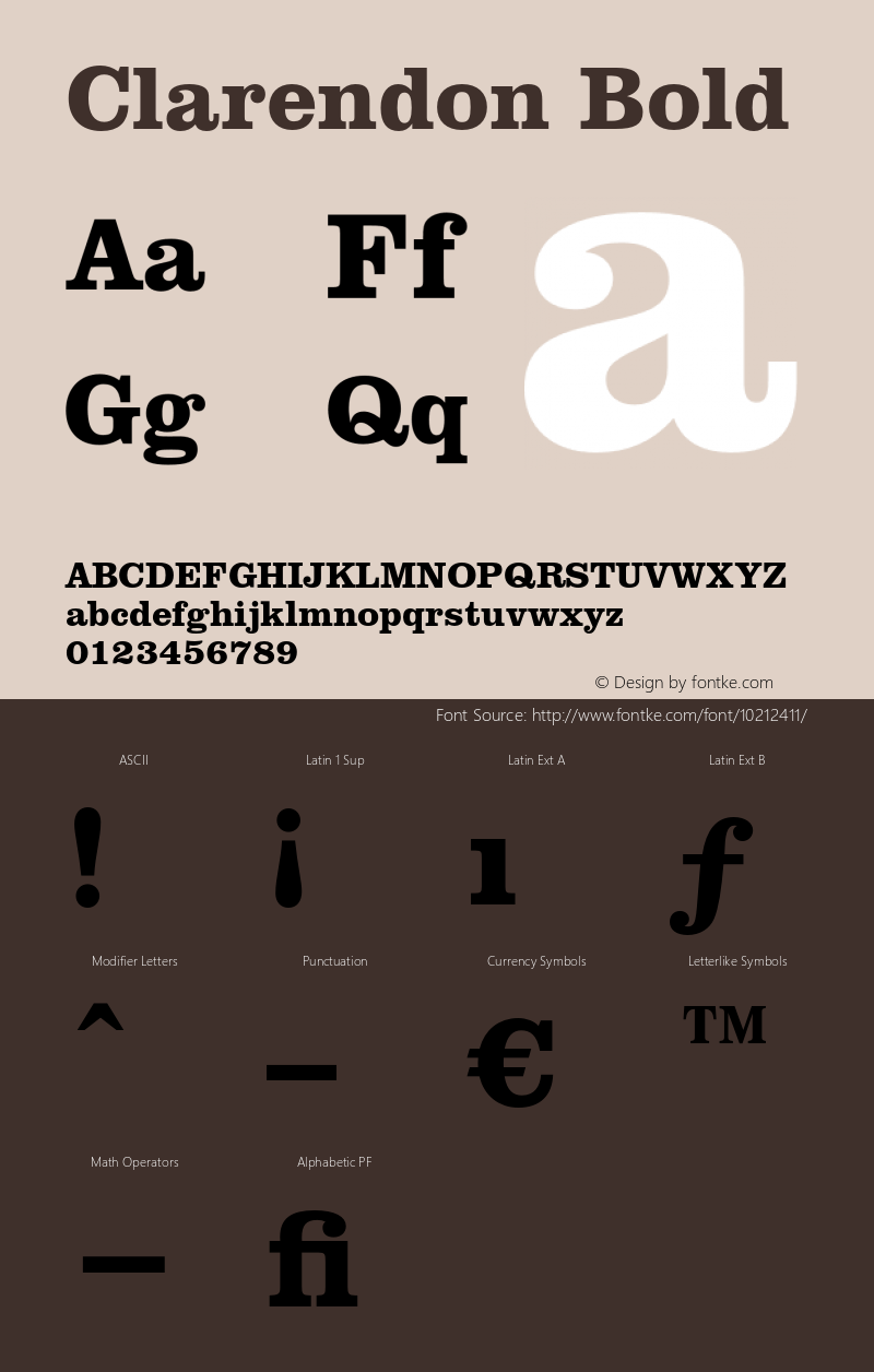 Clarendon Bold 003.001 Font Sample