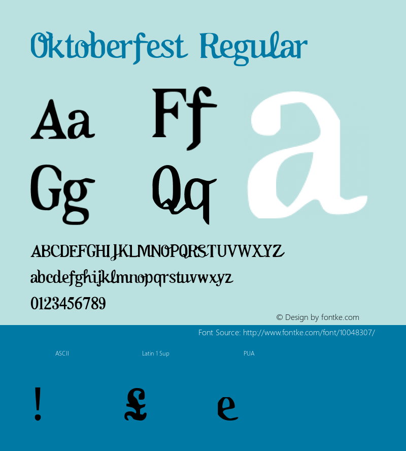 Oktoberfest Regular 1.1  25.08.99 Font Sample