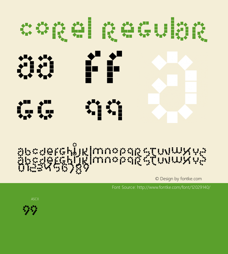 corel Regular Version 1.0 Font Sample