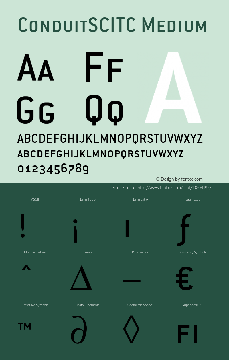 ConduitSCITC Medium 001.000 Font Sample