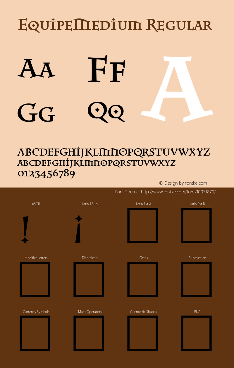 EquipeMedium Regular Brendel            :25.08.1995 Font Sample