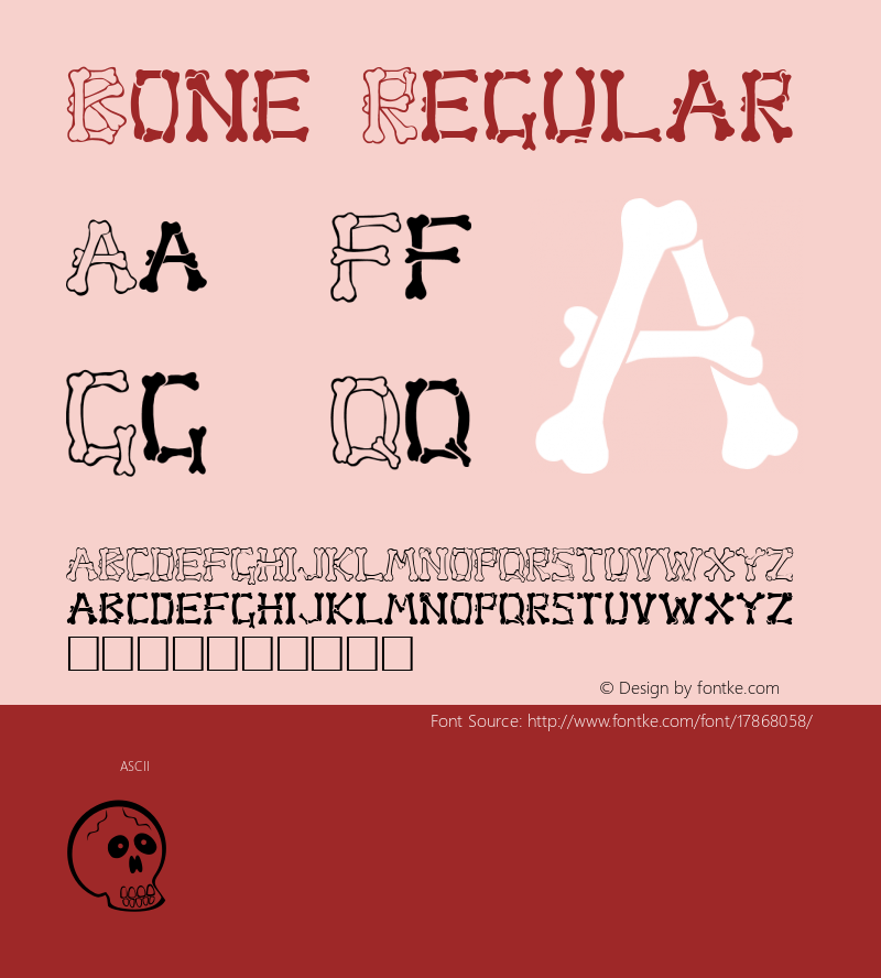 Bone Regular Altsys Fontographer 3.5  1/9/97 Font Sample