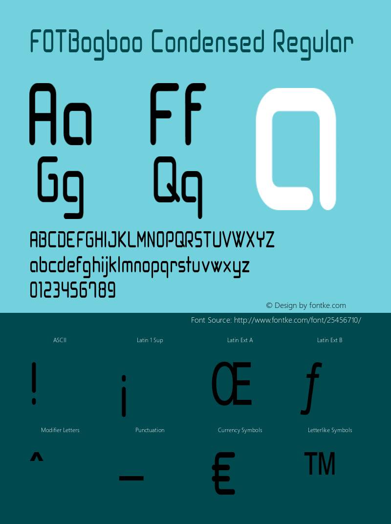 FOTBogboo-CondensedRegular Version 1.000 Font Sample