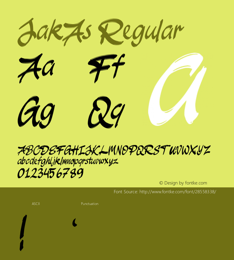 JakAs Version 1.000 Font Sample