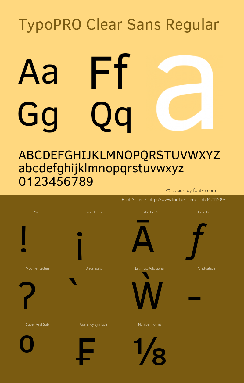 TypoPRO Clear Sans Regular Version 1.00 Font Sample