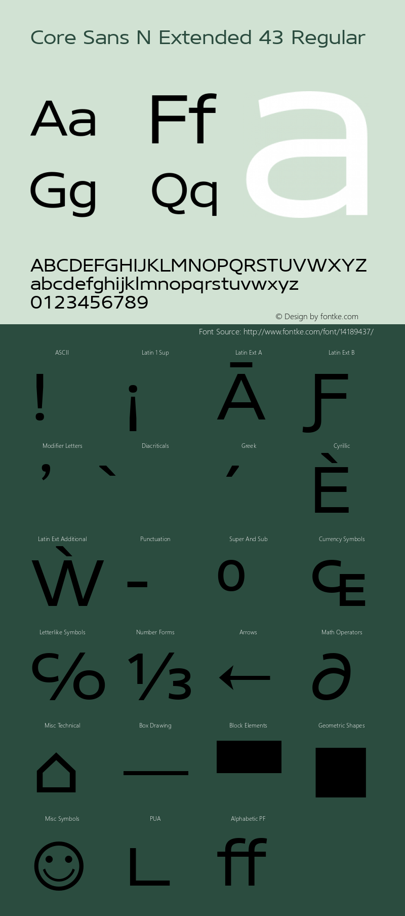 Core Sans N Extended 43 Regular Version 3.007 (wf-r) Font Sample