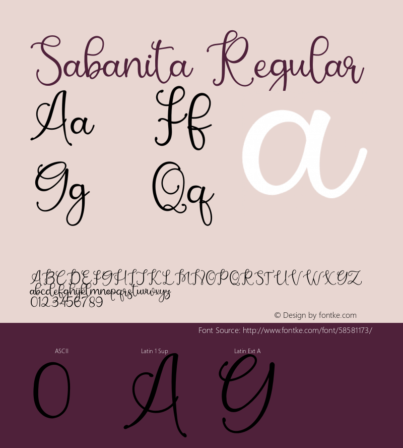 Sabanita Version 1.004;Fontself Maker 3.5.1 Font Sample