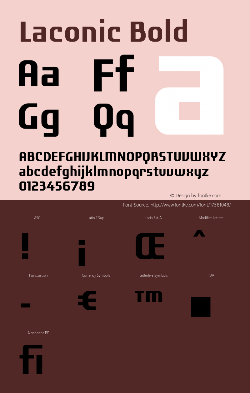 Laconic Bold Version 1.000 Font Sample