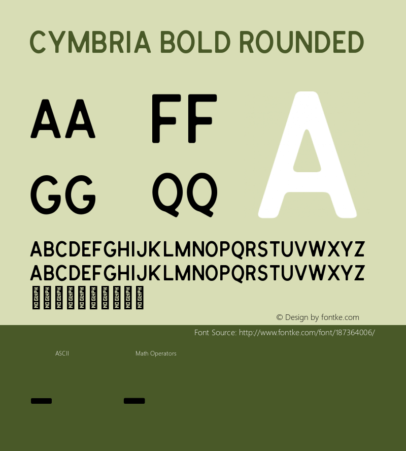 Cymbria Bold Rounded Version 1.000;PS 001.000;hotconv 1.0.88;makeotf.lib2.5.64775图片样张