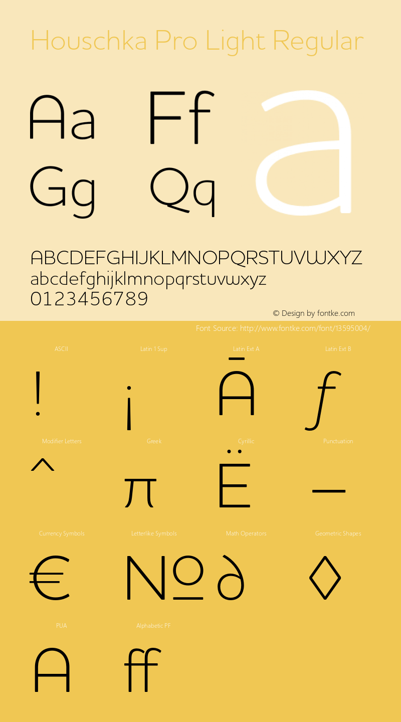 Houschka Pro Light Regular 001.000 Font Sample