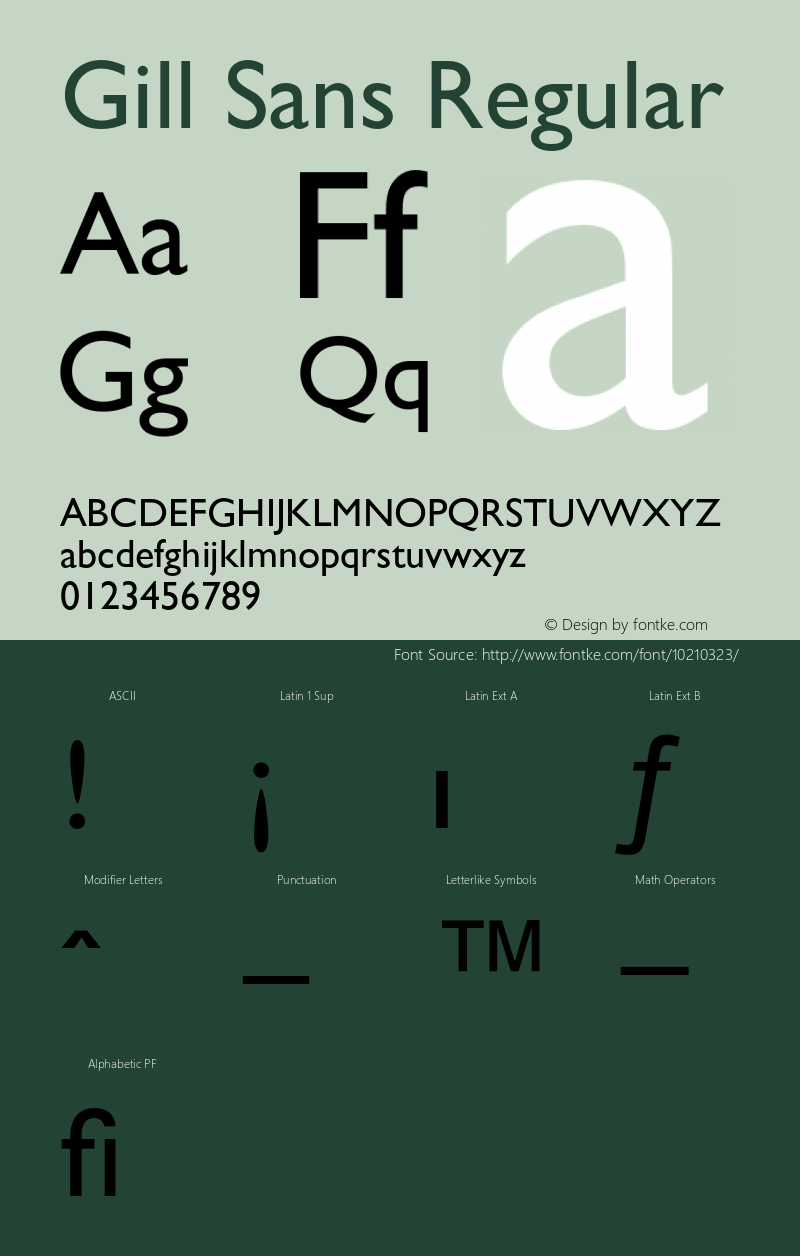 Gill Sans Regular 3 Font Sample