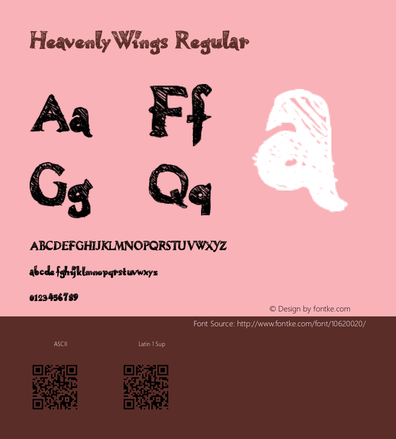 HeavenlyWings Regular Version 1.00 December 6, 2014, initial release Font Sample