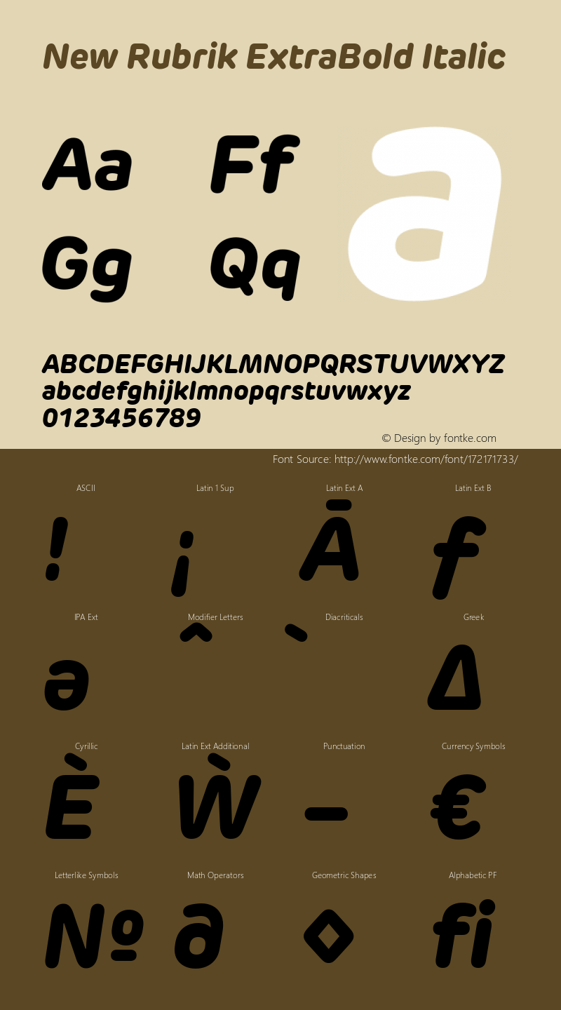 New Rubrik ExtraBold Italic Version 2.001图片样张