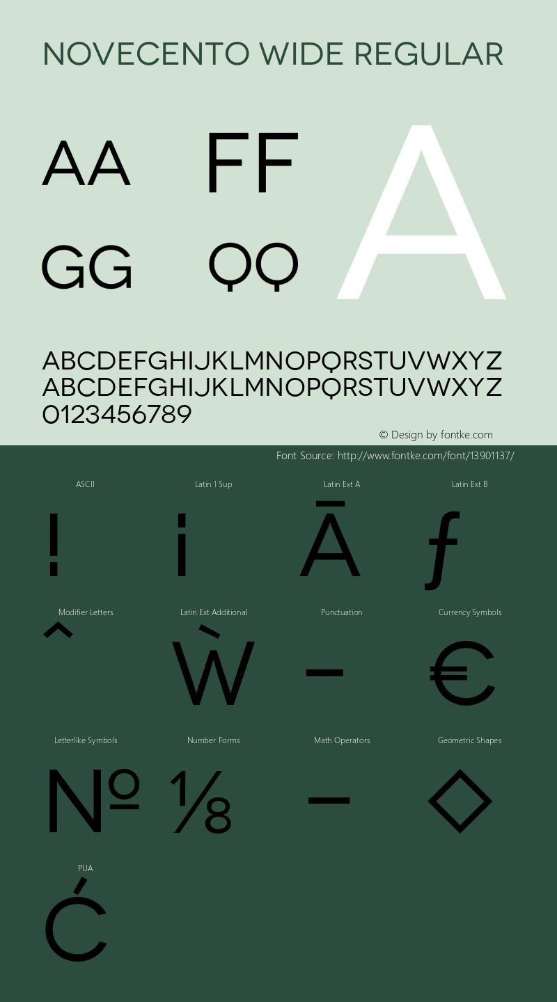 Novecento Wide Regular Version 1.00 Font Sample