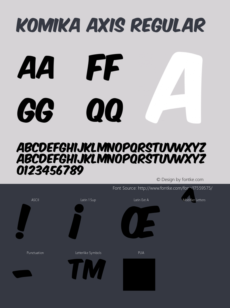 Komika Axis Regular 2.0 Font Sample