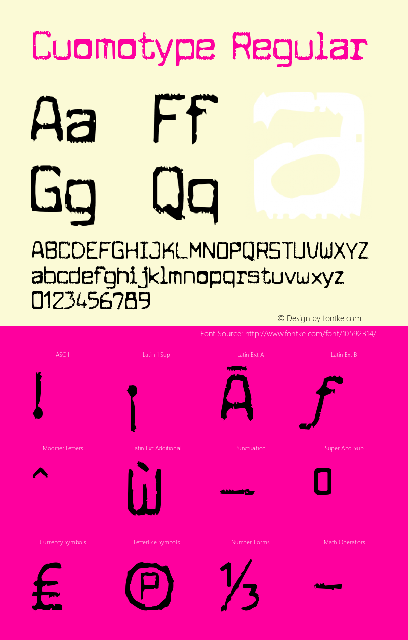 Cuomotype Regular Version 4.000 Font Sample